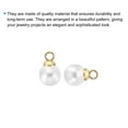 thumbnail image 4 of 6mm Faux Pearl Charm Pendants Drops, 100pcs Pearl Beads for Jewelry Making Bracelets Earrings Necklace, Golden White, 4 of 5