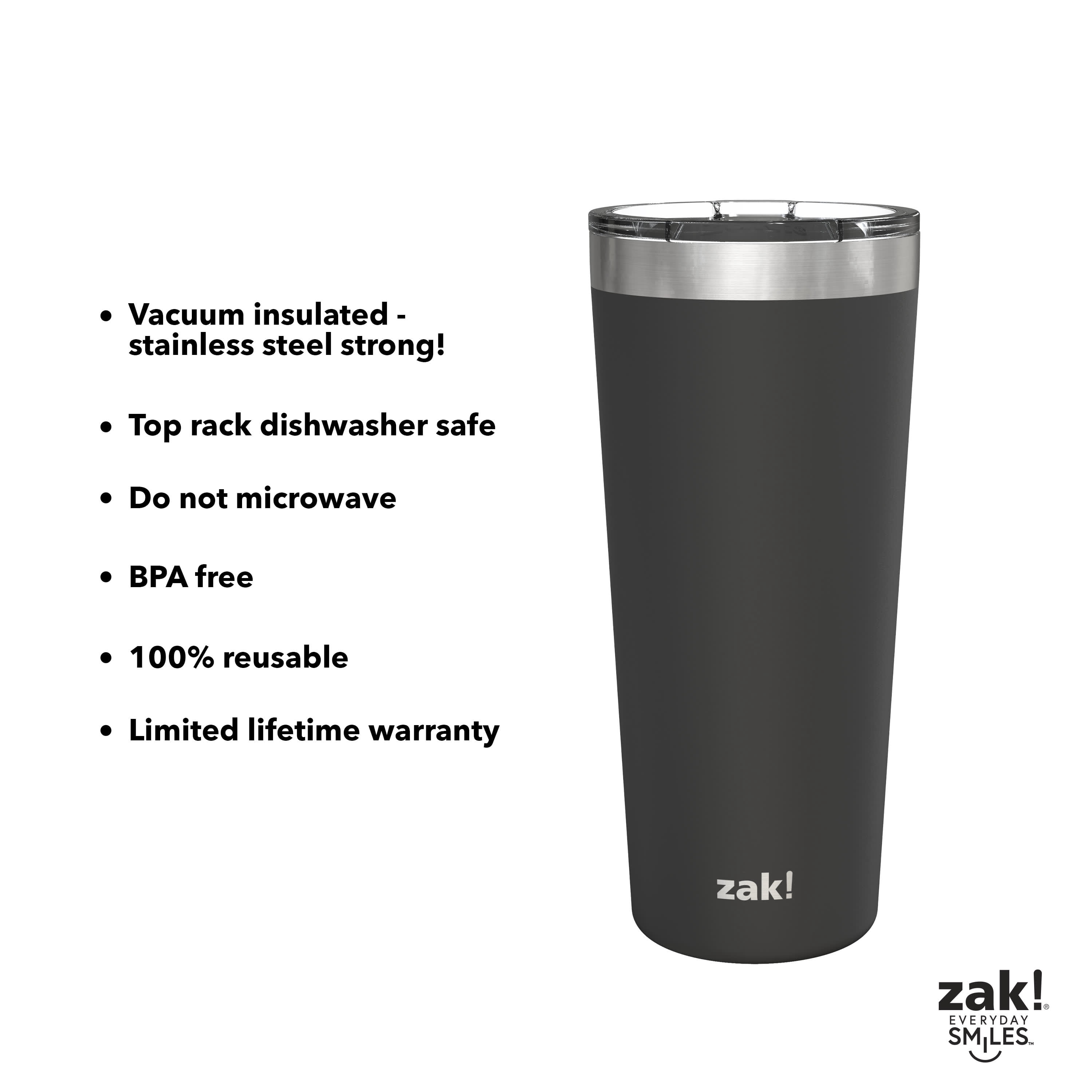 Zak Designs Latah 20 ounce Insulated Tumbler, Ebony - Walmart.com
