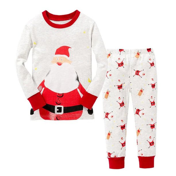 Niños al por menor de Navidad pijamas para chicos estampado de muñecos de nieve de los niños conjunto de ropa para niños