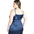 thumbnail image 4 of Vestido de escote drapeado Roman Fashion /Tallas Extras, 2005 (Azul marino) azul marino 42, 4 of 6