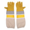 thumbnail image 1 of Guantes de apicultura transpirables y ventilados, de nuevo estilo, con mangas protectoras profesionales antiabejas, equipo de apicultura (dorados, talla XL), 1 of 8