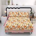 thumbnail image 5 of Garronmavis Fall Pumpkin Bow Print Twin Size Bedding Set, 2 Soft Decorative Pillow Shams & 1 Deep Pocket Fitted Sheet, Autumn Harvest Pattern Bed Cover for Kids, 137cm*193cm, 5 of 7