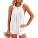 thumbnail image 2 of Camisetas sin mangas de cuello alto para mujer, chaleco informal suelto de verano, sin mangas, espalda cruzada fluida, botón trasero para entrenamiento en la playa, 2 of 4
