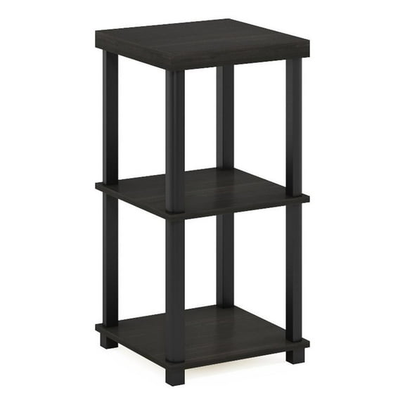 Pemberly Row Turn-N-Tube 3-Tier End Table in Side Table in Espresso/Black
