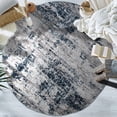 thumbnail image 5 of World Rug Gallery Distressed Abstract Blue 6'6" Round Rug, 5 of 6