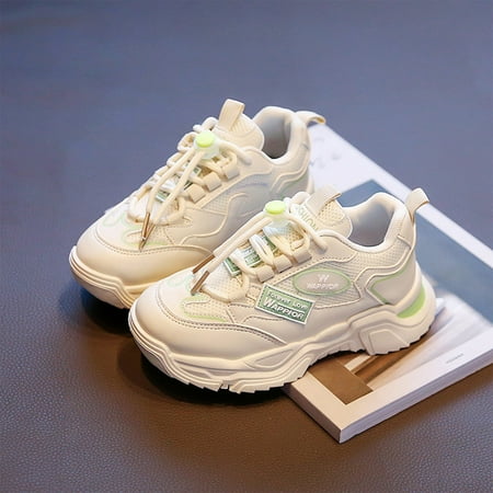 

nsendm Fashion Spring Summer Children Sports Shoes Girls Thick Sole Non Slip Mesh Breathable And Shoes Girls Size 13 Green 10 Years