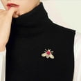thumbnail image 2 of Honey Bee Brooches Crystal Insect Themed Bee Brooch Animal Fashion Shell Pearl Brooch Pin Gold Tone, 2 of 15