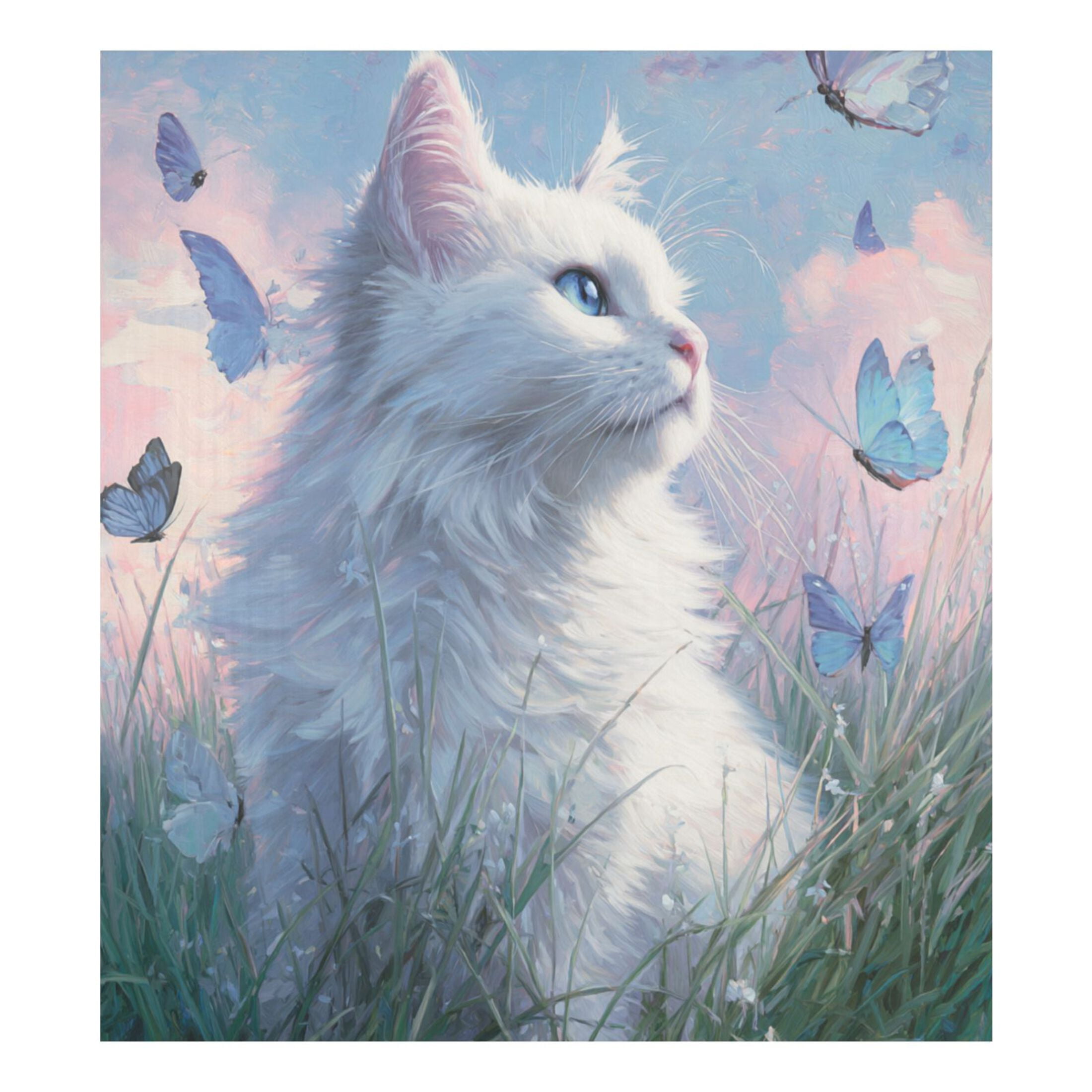 Dishwasher Magnetic Refrigerator Magnet Cover Sticker Home Decorative 23"x26" White Cat Butterflies