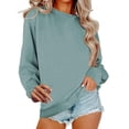 thumbnail image 2 of Green Womens Sweatshirt Sweatshirt for Women Casual Crew Neck Oversized Sweatshirt Long Sleeve Preppy Sweatshirts Fall Pullover Sweaters Fall Clothes for Women, 2 of 6