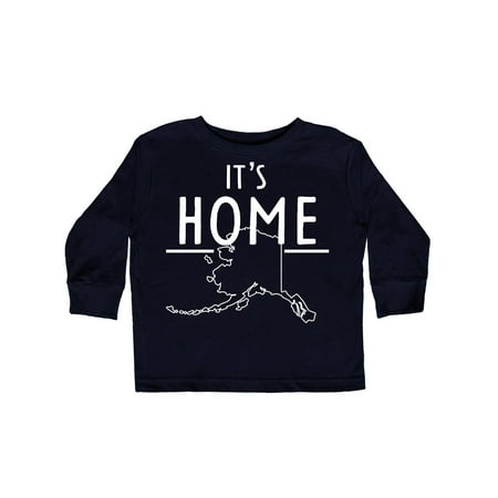 

Inktastic It s Home- Alaska State Outline Gift Toddler Boy or Toddler Girl Long Sleeve T-Shirt