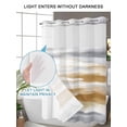 thumbnail image 4 of No Hook Cloth Fabric Shower Curtain with Snap in Liner, Brown Gray White Waterproof Shower Curtains Set with See Through Top Window, Vintage Rustic Abstract Mottled Art Bath Curtains Shower 72"x96", 4 of 6