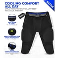 thumbnail image 2 of Exxact Sports Battle 7-Pad Youth Football Girdle with Cup Pocket, Lightweight Padded Compression Shorts with Integrated Ultra Flex Pads, Boys Girdle Football (Black, YM), 2 of 7