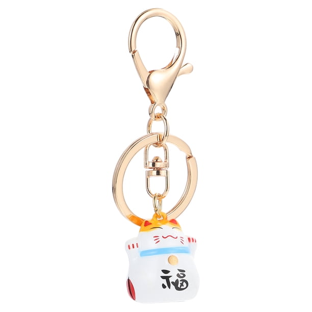 FELTECHELECTR Colgante de aleación con forma de gato, delicado llavero colgante con forma de campana