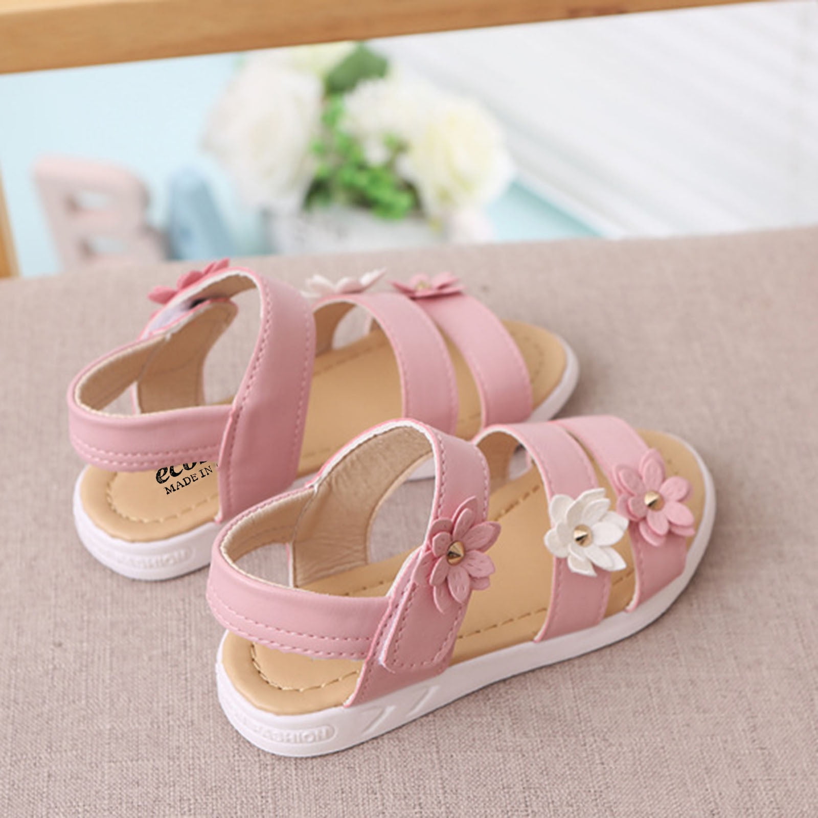 nsendm Girls Sandal Big Kid Summer Slippers for Kids Toddler Girls Shoes Non Slip Sandals Kids Rubber Baby Sandals Flower Baby Shoes Toddlers Beach