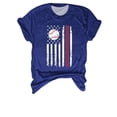thumbnail image 2 of Hauts d'Été pour Femmes, 2024 Blouses Décontractées Chic pour l'Entraînement T-Shirts T-Shirts de Baseball pour Femmes à Imprimé Col Rond Multicolore Multi Tailles Été Manches Courtes Bleu, 2 of 3