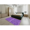 thumbnail image 5 of Ahgly Company Machine Washable Indoor Rectangle Transitional Heliotrope Purple Area Rugs, 6' x 9', 5 of 7