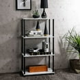 thumbnail image 4 of Antique White and Black Bookshelf with 4 Shelves, 4 of 5