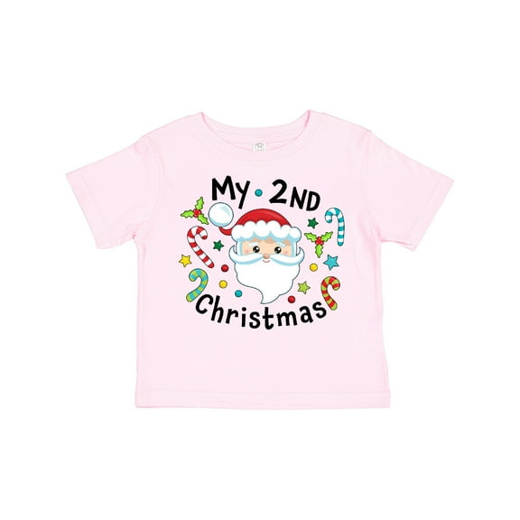 Inktastic My Second Christmas Santa with Candy Canes Boys or Girls Toddler T-Shirt