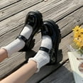 thumbnail image 2 of Womens Mary Janes Lolita Shoes Platform Pumps Ankle Strap Wedges Chunky Heel Halloween Cosplay School Students Shoes…, 2 of 8
