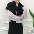 thumbnail image 3 of Poncho en Polyester pour Femmes, Châle de Banquet, Couleur Unie, Décontracté, Col Rabattu, Design Simple, Cadeau d'Anniversaire, Marron, 3 of 9