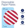 thumbnail image 4 of Way to Celebrate Patriotic Striped Lunch Paper Plates, 7", Red and White, 24 Count, 4 of 6