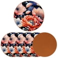 thumbnail image 2 of Plant Set of 6 Microfiber Leather Round Coasters, 11x11 cm/4.3x4.3 Inches, Drink Coasters for Table, Easy to Clean Beverage Coasters, 2 of 6