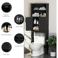 thumbnail image 4 of Sobaniilo Over The Toilet Storage Cabinet for Bathroom, Storage Organizer Over Toilet, Space Saver W/Adjustable Shelf & Open Storage Shelf, 75in, Black, 4 of 7
