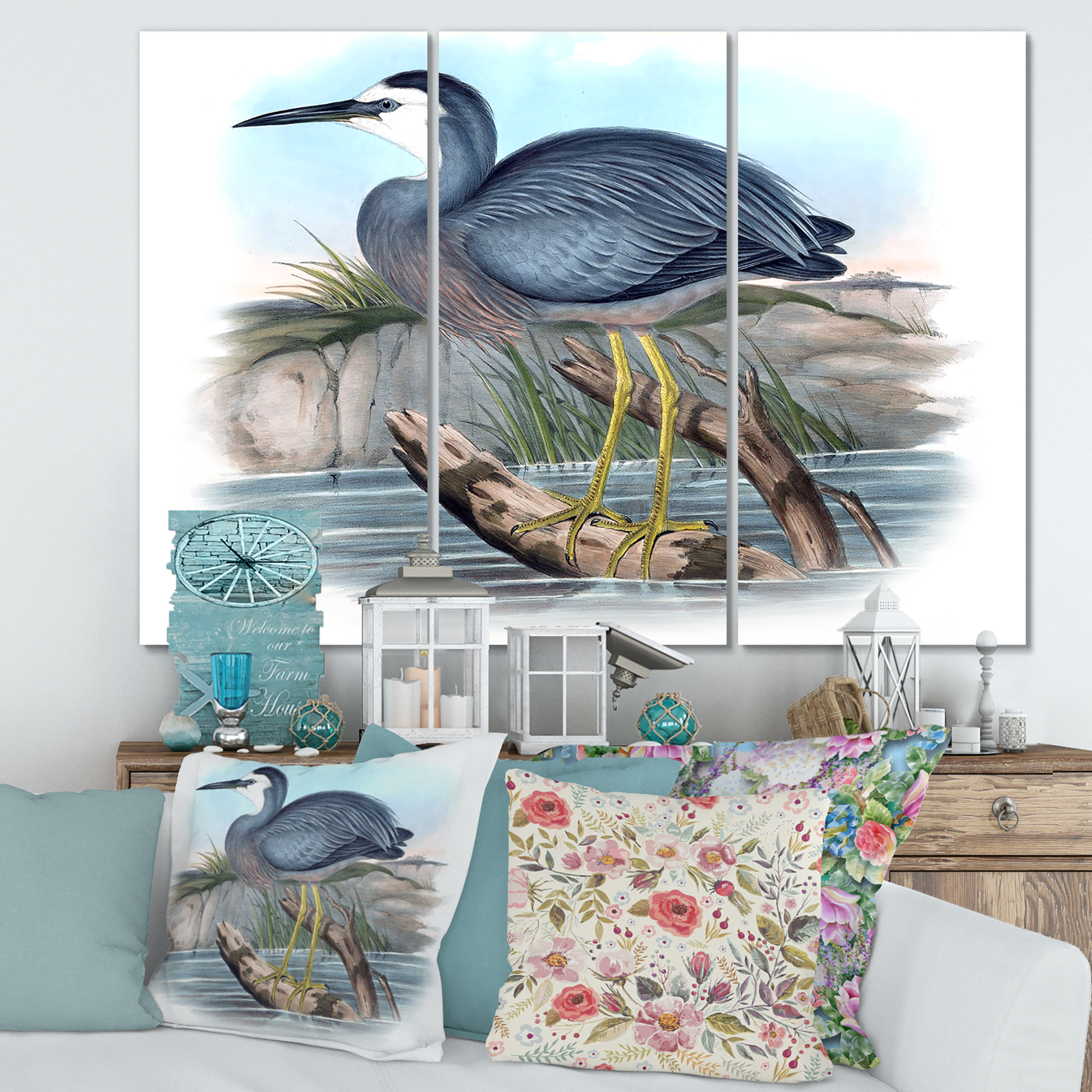 Designart ' Ancient Australian Birds II ' Traditional Canvas Wall Art Print