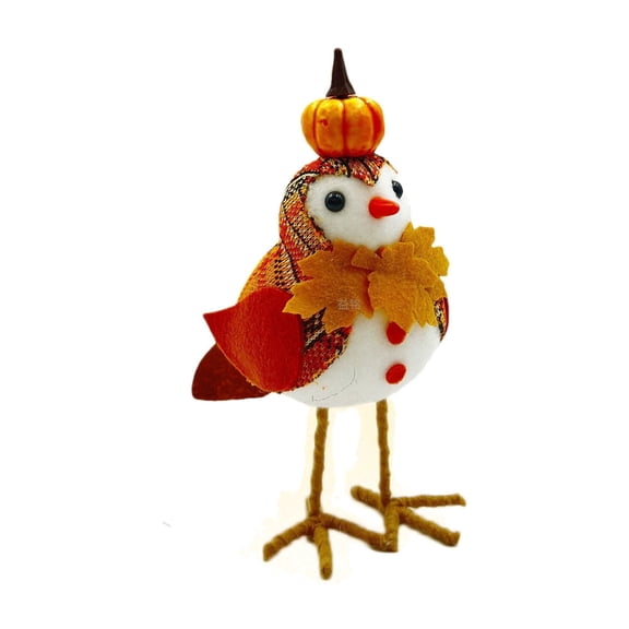 Zonao Fall Decor Maple Leaf Pumpkin Bird Figurine Doll Window Hanging Venue Setup