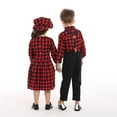 thumbnail image 5 of Generic Toddler Baby Kids Girls Suit Christmas Plaid Long Sleeve Top Pants Hat Set Outfits Autumn Winter Clothes for Holiday Party Christmas（18-24 Months Red）, 5 of 8