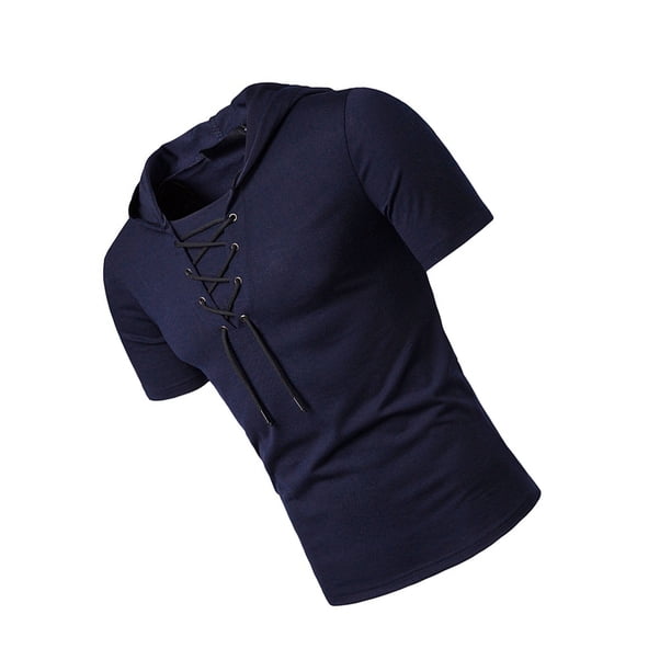 Qarigey Hip And Trendy Mens Sudaderas con capucha para gimnasio para entrenamientos Telas seleccionadas de alta Sudadera con capucha para Camisetas Azul marino L