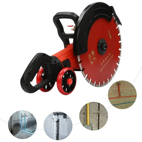 TFCFL Circular Concrete Cutter Saw Electric Concrete Brick Cutting Saw w/Saw Blade 4000W 3000RPM