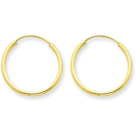 14kt Yellow Gold 1.5mm Polished Round Endless Hoop Earrings