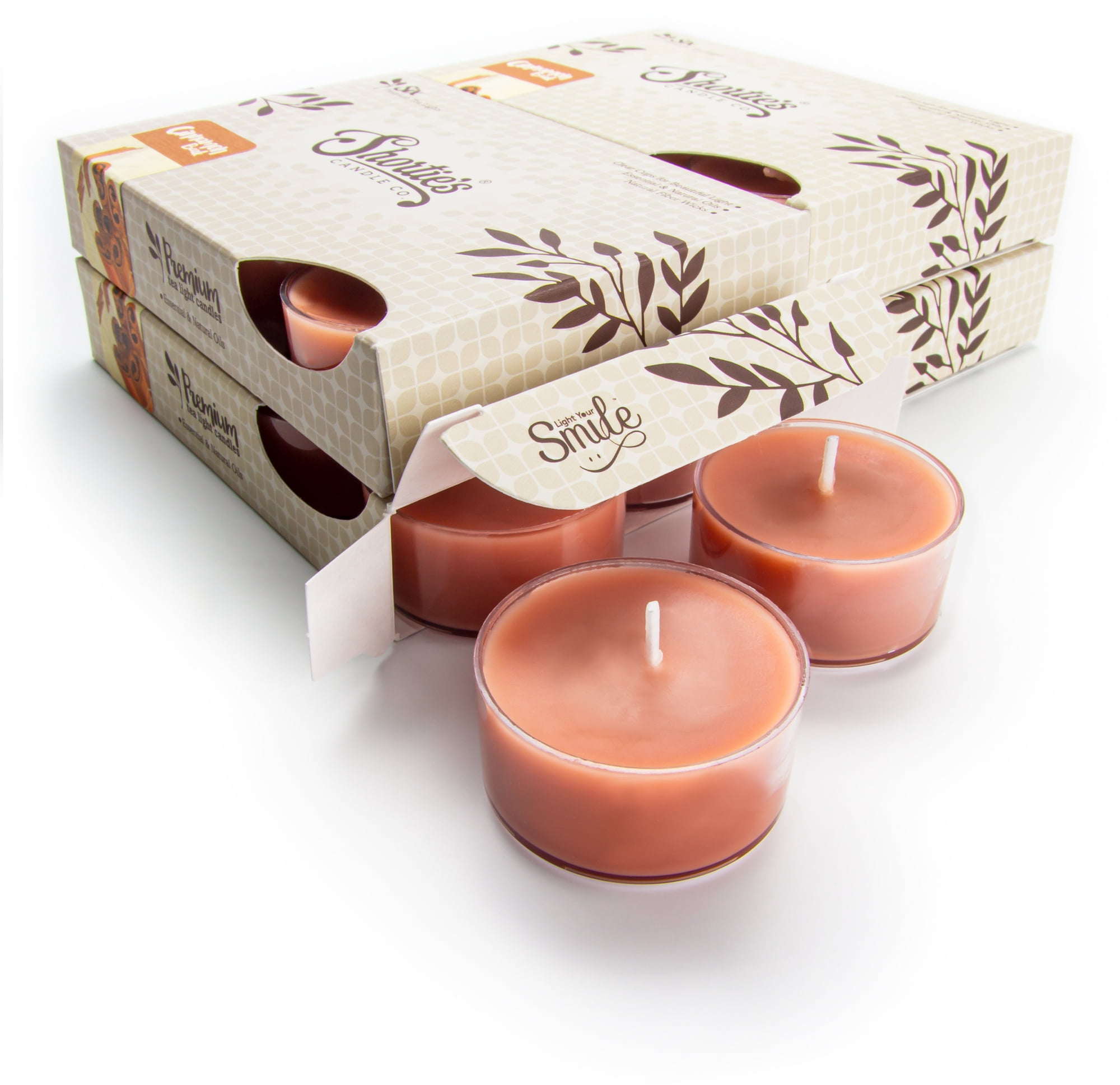 Cinnamon Bark Tealight Candles Bulk Pack (24 Brown Highly Scented Tea Lights) Made With