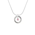 thumbnail image 2 of Delight Jewelry Pink Crystal Bicone Hockey Ring Charm Necklace, 18", 2 of 4