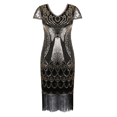 thumbnail image 4 of PrettyGuide Women's Great Gatsby Dress 1920s Vintage Beaded Fringe Flapper Dress with Sleeve Cocktail Party, XX-Large, 4 of 7