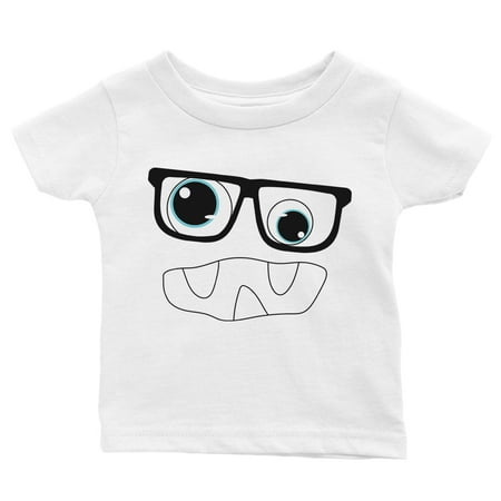 

Monster With Glasses Baby Gift Tee White