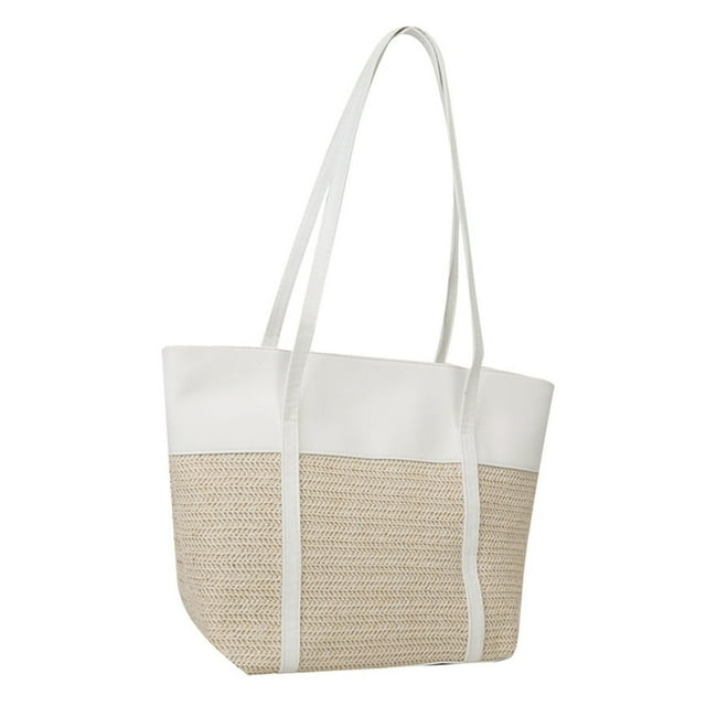 Sac de Commutation pour Femmes Mode Sac d'Été Tissé Sac de Plage pour Dames