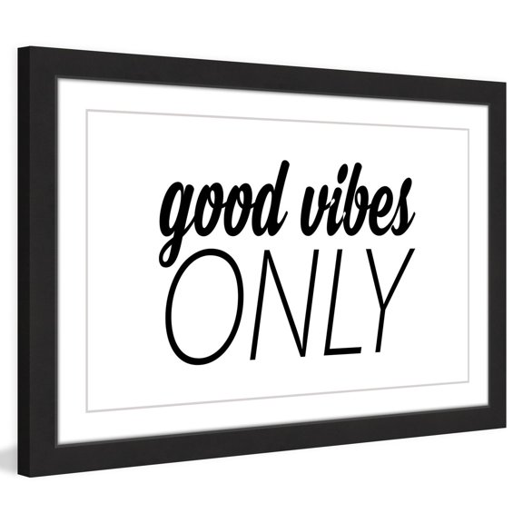 Marmont Hill "Good Vibes Only" by Diana Alcala Framed Painting Print