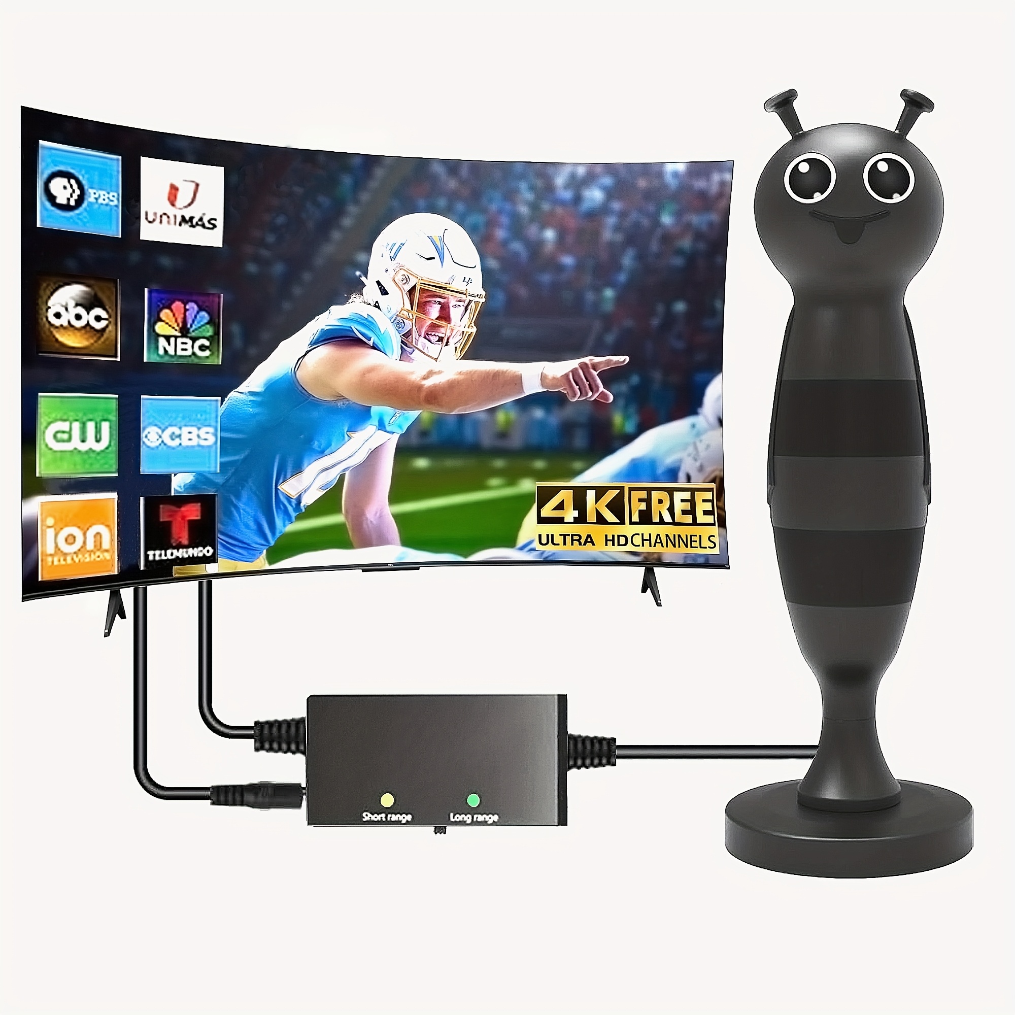 6000 Miles Outdoor TV Antenna – Digital HDTV 4K Amplified Long Range 360° UHF/VHF