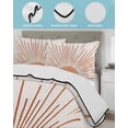 thumbnail image 4 of Quilts Full Size, Orange Sunshine Soft Comforter Bedding Set for Bed, Lines Retro Abstract Middle Century Lightweight Quilted Bedspread with Pillow Cover(2 Pieces) for All Season, 78x90 Inch, 4 of 6