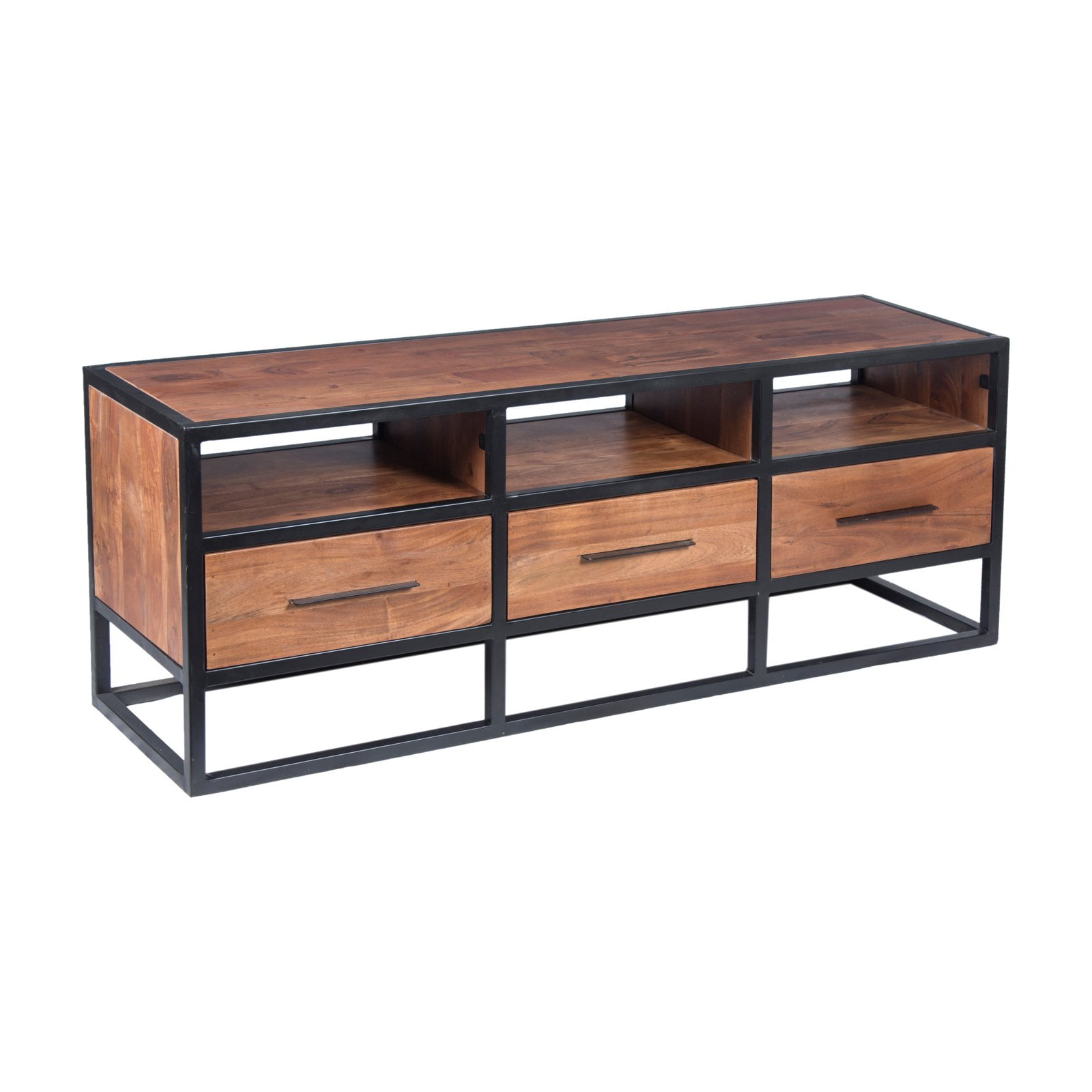 Benzara Spacious Acacia Wood TV Stand