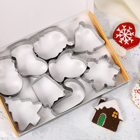 

Biscuit Moulds 3D Snowman Cookie Steel Food Set 9Pcs Christma Cutters Stainless Christmas Cake Mould