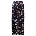 thumbnail image 5 of Palazzo Pants for Women 2026 Spring Summer Floral Print Elastic High Waist Wide Leg Loose Flowy Boho Beach Pants with Pockets, 5 of 7