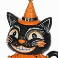 thumbnail image 4 of Halloween Black and Orange Resin Cat, 10 in H Retro style Vintage style carnival Tabletop Figurine Decor, 4 of 5