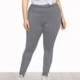 thumbnail image 5 of Guluxicc Women's Plus Size Leggings Casual Lightweight Yoga Pants Solid Color Elastic Waist Leggings, Gray, 4XL, 5 of 6