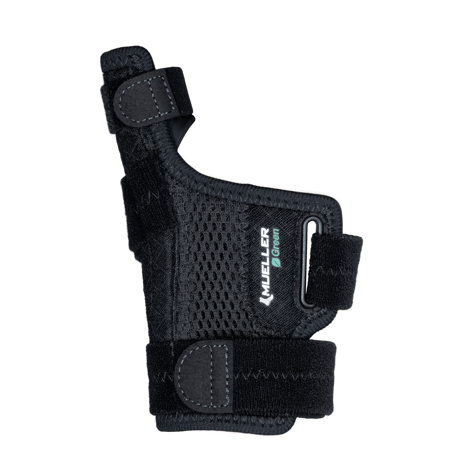 Mueller Sports Medicine Green Reversible Thumb Stabilizer, OSFM, Maximum Support, Sustainable, Black