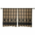 thumbnail image 3 of Brown Black Plaid Sheer Curtains 54 Inches Length 2 Panels Set, Window Sheer Curtains for Living Room/Bedroom, Vintage Rustic Star Buffalo Check Light Filtering Rod Pocket Curtain 52'' x 54'' x 2, 3 of 7