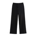 thumbnail image 3 of HH TRAF Traje de pantalón de moda para mujer, escote en V, botonadura sencilla, textura, chaleco informal, top + elegantes pantalones de pierna ancha con cordón y cintura alta, 3 of 5