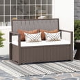thumbnail image 2 of Dextrus Patio 70 Gallon PE Rattan Deck Box,Storage Bench, All-Weather Waterproof Deck Box Bench, Black, 2 of 10